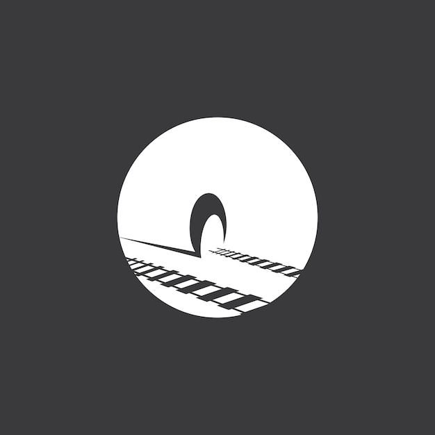 Ferrocarril con plantilla de diseño de vector de icono de logotipo de túnel