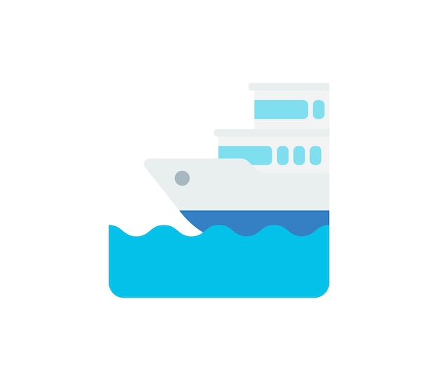 Ferry Vector Emoticon Aislado Ferry Icono