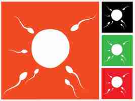Vector fertilización de óvulos y espermatozoides