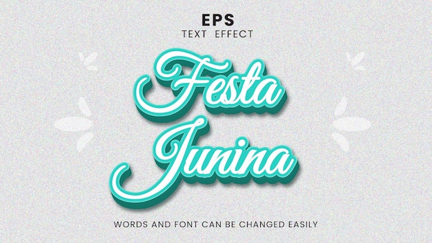 Festa Junina 3d vector efecto de texto editable