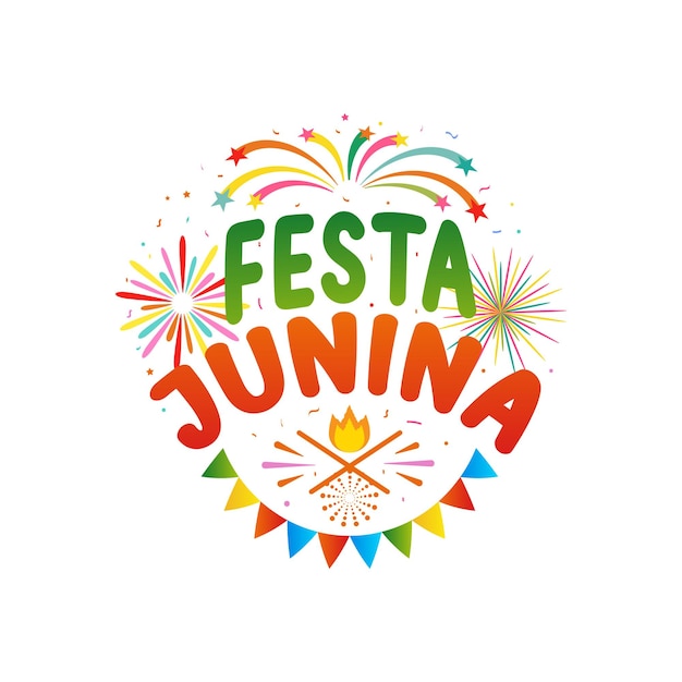 Festa junina brasil festival vector ilustración celebración para fiesta festival vector colorido