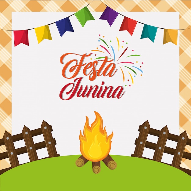 Festa Junina concepto de dibujos animados