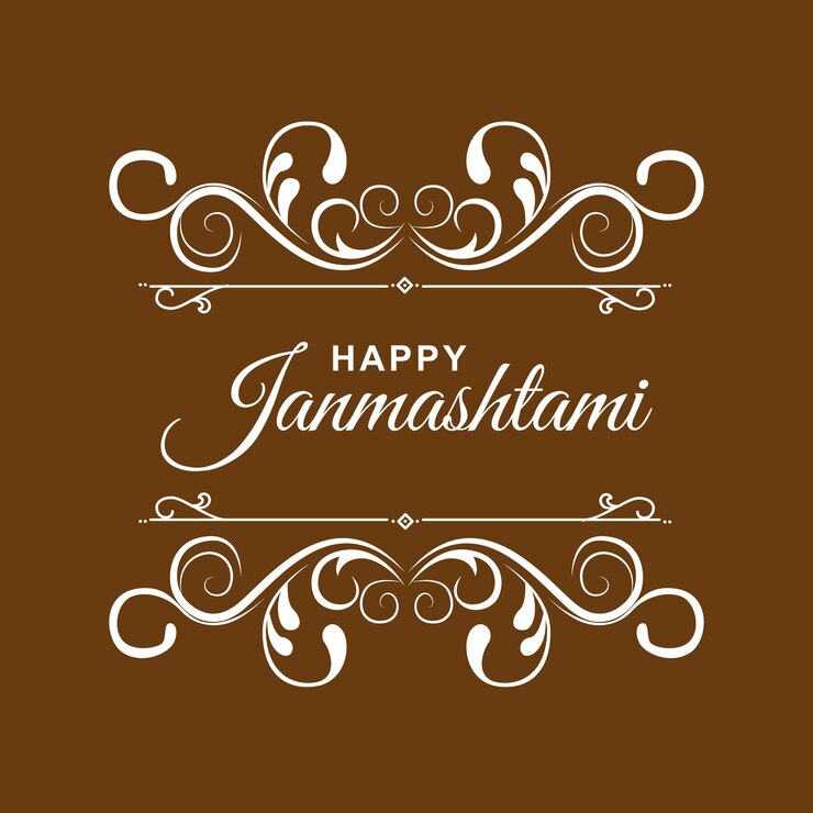 Festivaciones encantadoras Janmashtami Gráficos vectoriales con toque ceremonial Feliz deseo de Janmashthami
