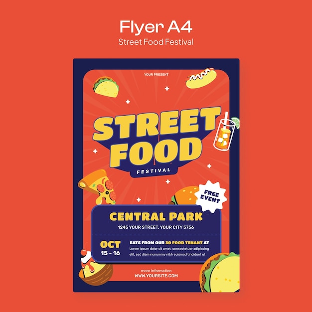 El Festival de la Comida Flyer de la Calle Naranja