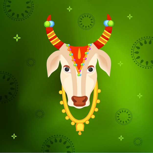 Festival de cosecha del sur de la India Fondo feliz de la tarjeta de felicitación de Pongal.