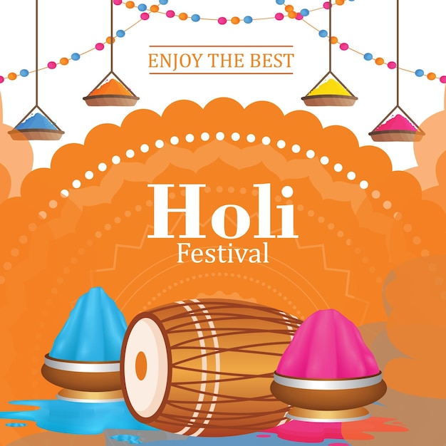 El festival de Holi es una plantilla de posts sociales.