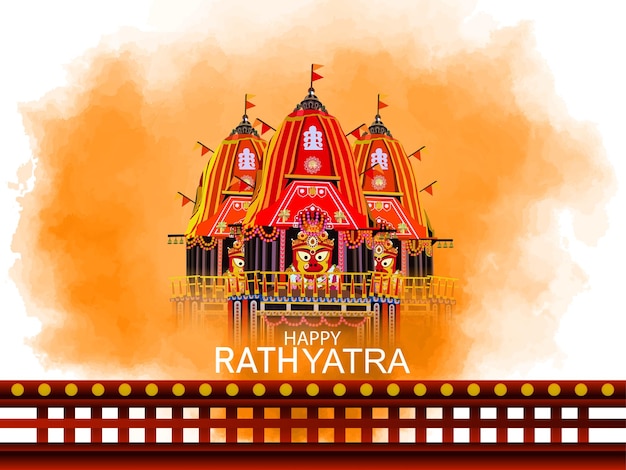 Vector festival de ilustración vectorial ratha yatra del señor jagannath balabhadra