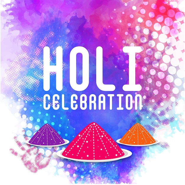 Festival indio de colores happy holi concepto con drycoloursgulal y colorido fondo grunge semitono