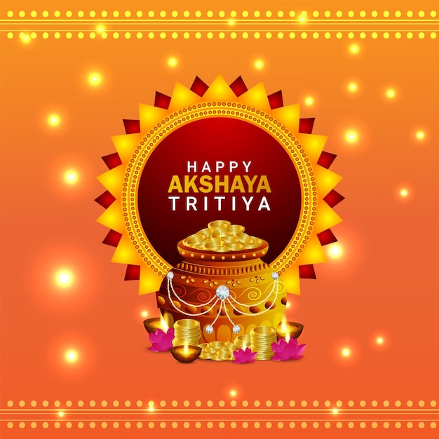 Festival indio feliz akshaya tritiya banner de celebración