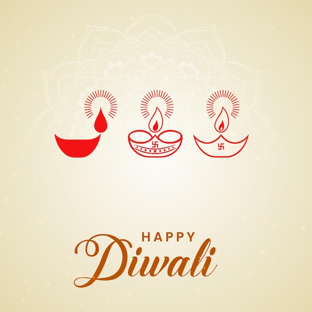 Vector festival indio feliz diwali con accesorios de diwali fondo festivo tarjeta de felicitación de celebración de diwali