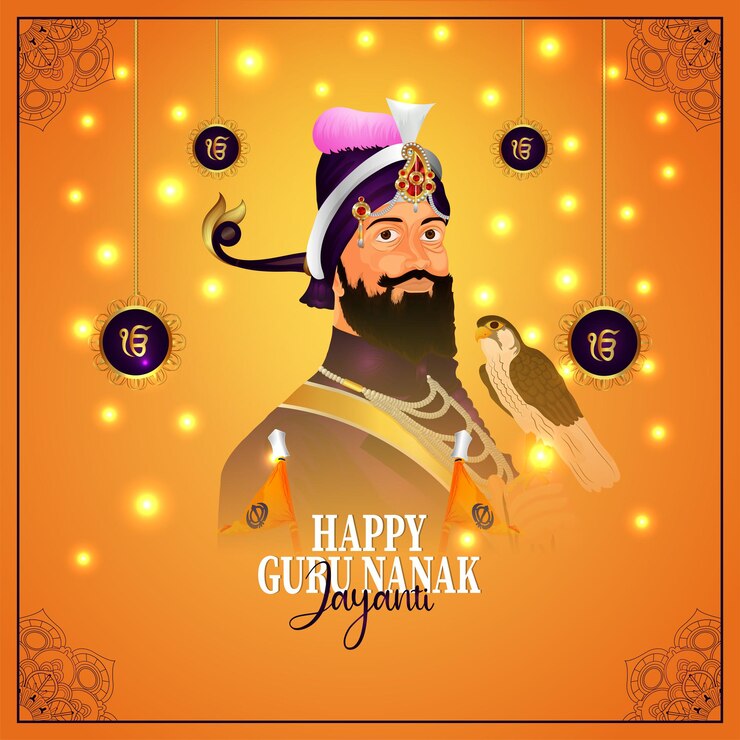 Vector festival indio feliz guru nanak jayanti fondo