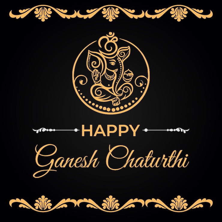 Vector festival indio de ganesh chaturthi bandera con el diseño de lord ganesh ji