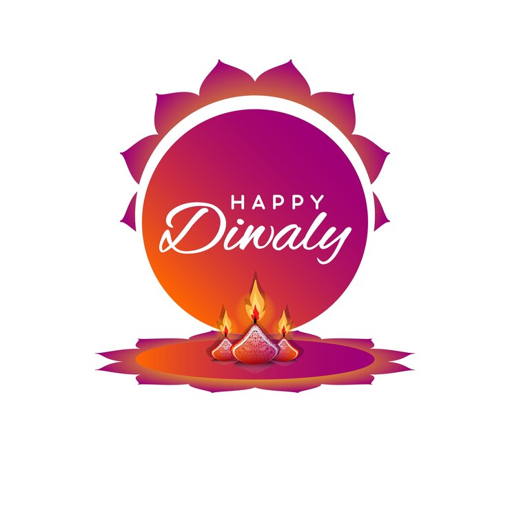 Festival indio Happy diwali con tres Diya