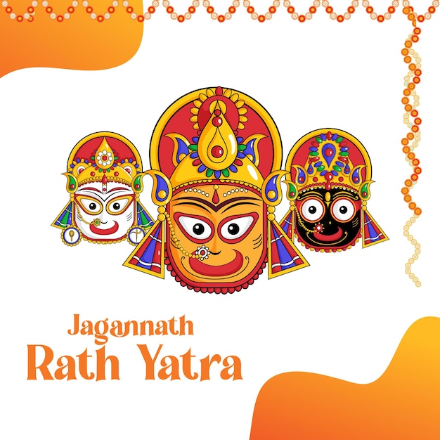 Festival indio jagannath rath yatra diseño de banner