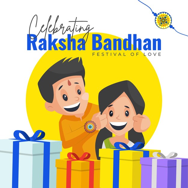 Festival indio que celebra la plantilla de diseño de banner de vínculo de amor de raksha bandhan