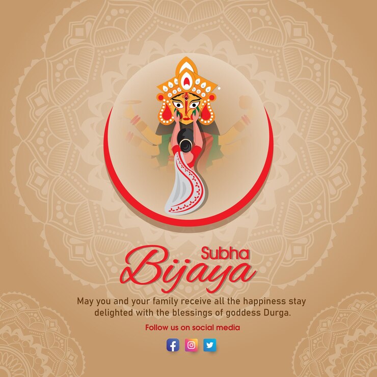 Festival indio Subha bijaya banner para deseos