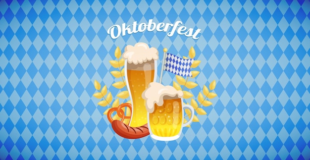 Festival Internacional de la Cerveza de Munich Fondo de publicidad Oktoberfest Vector