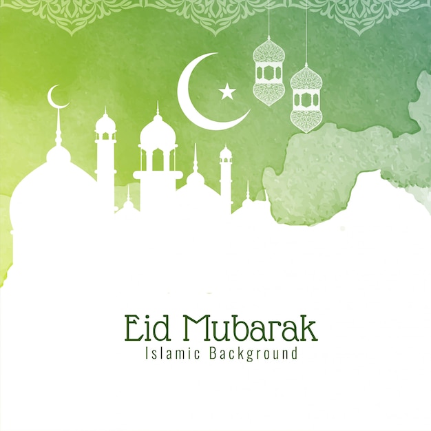 Festival islámico Eid Mubarak verde