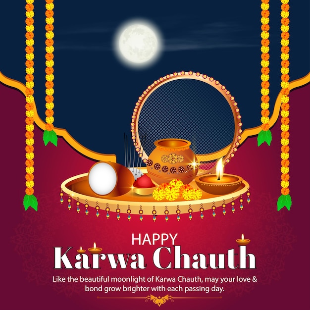 Vector festival de karwa chauth