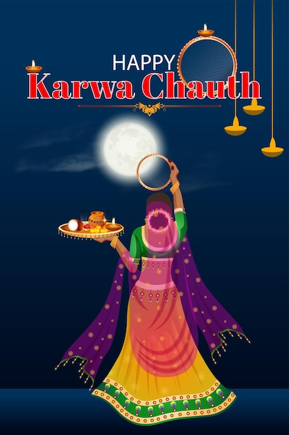 Vector festival de karwa chauth