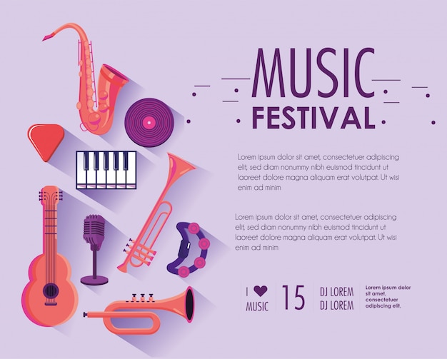 Festival de música con instrumentos profesionales para la actuación.