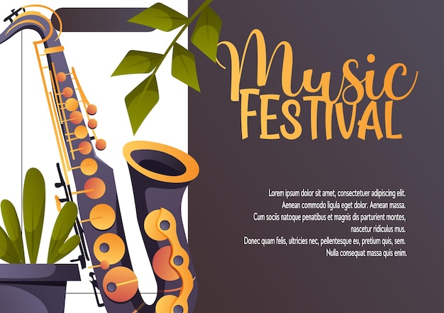 Festival de música Vector con saxofón