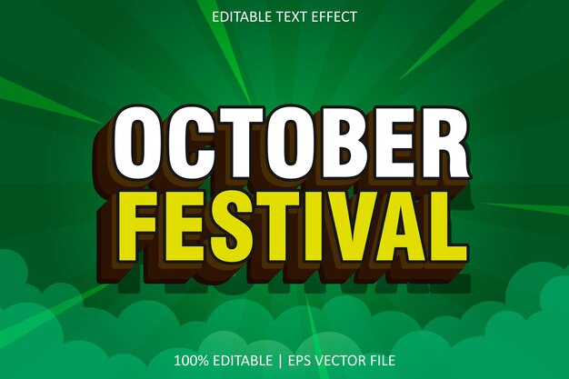 Festival de octubre con efecto de texto editable de estilo moderno