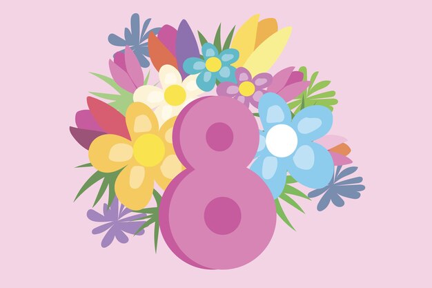 Un festival de primavera 8 de marzo día de la mujer con flores.