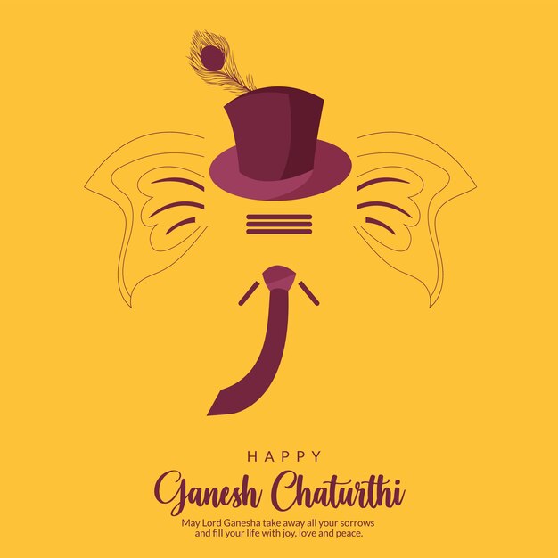 Festival tradicional indio feliz ganesh chaturthi plantilla de diseño de banner