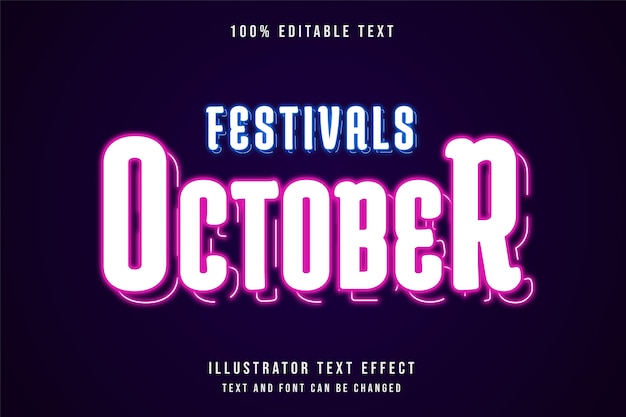 Festivales de octubre, efecto de texto editable 3d.