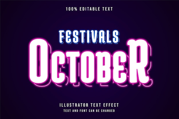 Festivales de octubre, efecto de texto editable 3d.