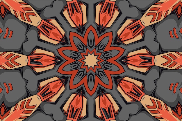 Festivo colorido tribal étnico sin fisuras vector patrón arte psicodélico mandala fondo decorativo