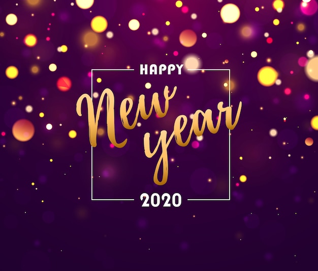 Festivo fondo morado. Feliz año nuevo.