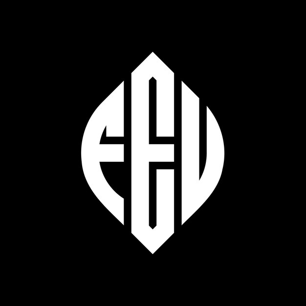 FEU diseño de logotipo de letras circulares con forma de círculo y elipse FEU letras elípticas con estilo tipográfico Las tres iniciales forman un logotipo de círculo FEU emblema de círculo Monograma abstracto letra marca vector