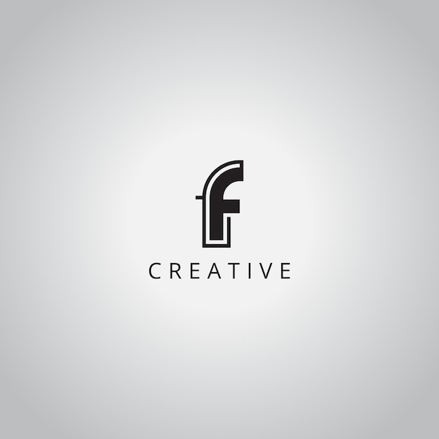 FF Diseño de logotipo de letras comerciales creativas mínimas Símbolo de icono vectorial