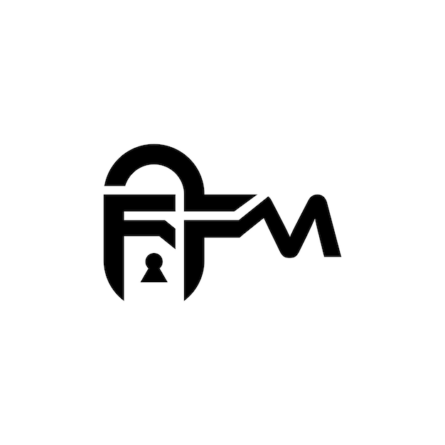 FFM plantilla de diseño vectorial de bloqueo de logotipo de letras simples
