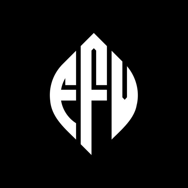 FFV diseño de logotipo de letras circulares con forma de círculo y elipse FFV letras elípticas con estilo tipográfico Las tres iniciales forman un logotipo de círculo FFV círculo emblema monograma abstracto letra marca vector