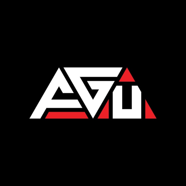 Vector fgu diseño de logotipo de letra triangular con forma de triángulo fgu diseño del logotipo triangular monograma fgu triángulo vectorial plantilla de logotipo con color rojo fgu logo triangular sencillo elegante y lujoso logotipo fgu