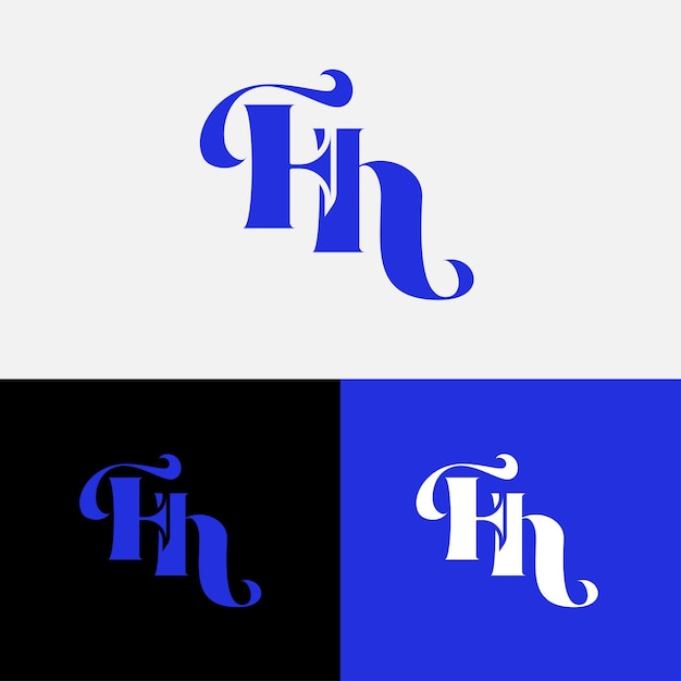 fh diseño del logotipo símbolo vector resumen monograma letra inicial