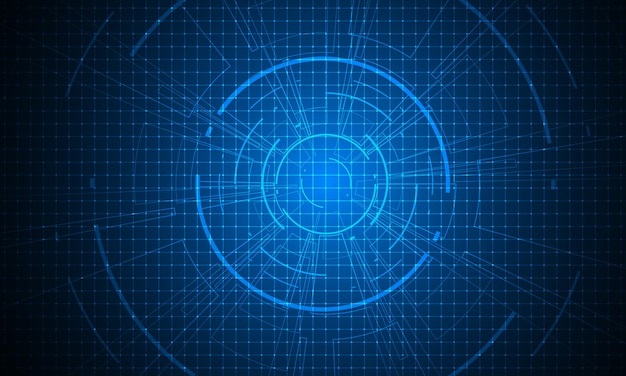 Fi interfaz de usuario futurista HUD Tecnología de fondo abstracto Ilustración vectorial