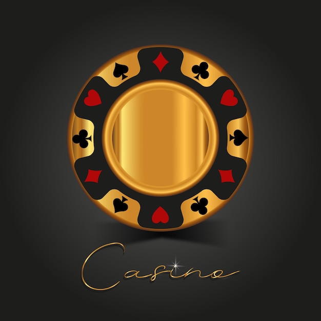 Vector ficha de oro del casino