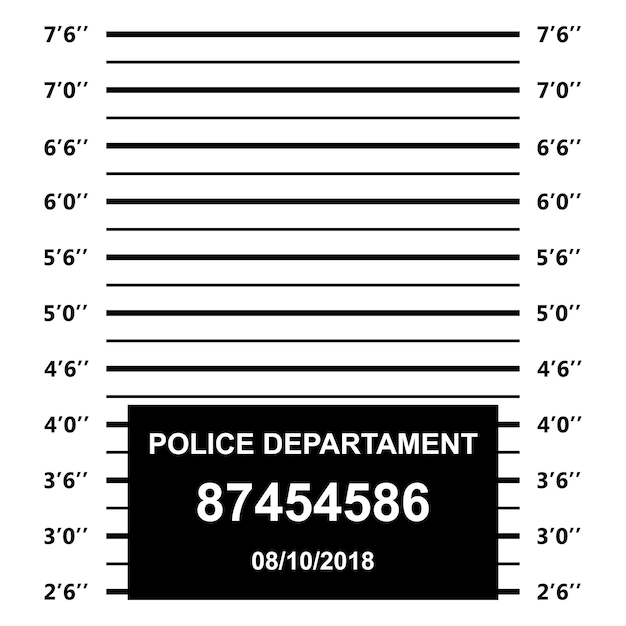 Ficha policial de la policía Formación policial sobre fondo blanco.