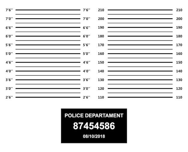 Ficha policial de la policía Formación policial sobre fondo blanco.