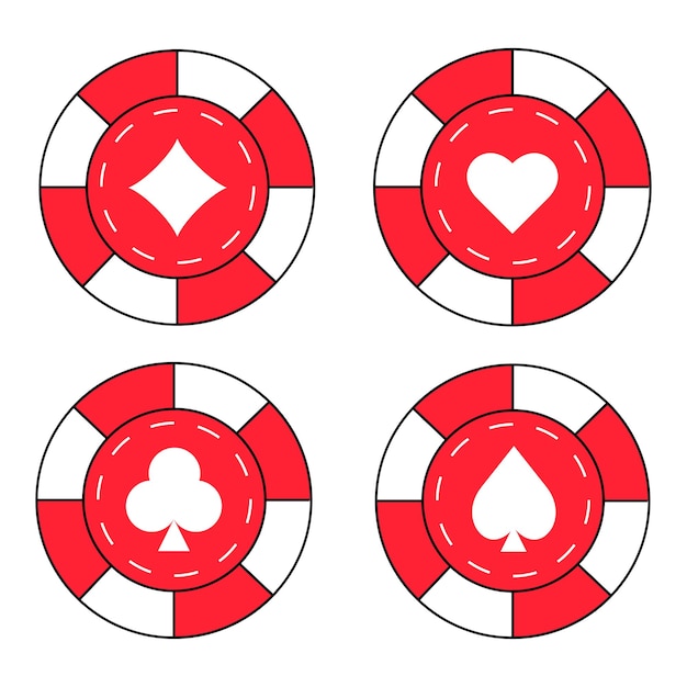 Fichas de casino para póquer o ruleta. elementos para diseñar logo, sitio web o fondo. ilustración vectorial