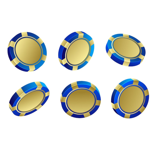 Fichas de póker azul