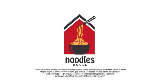 Fideos de diseño de logotipo simple en casa Premium Vector parte 2