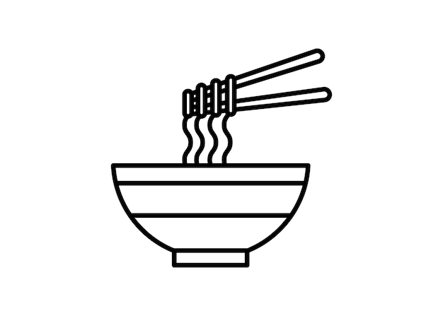 Fideos icono línea diseño vector ilustración aislado