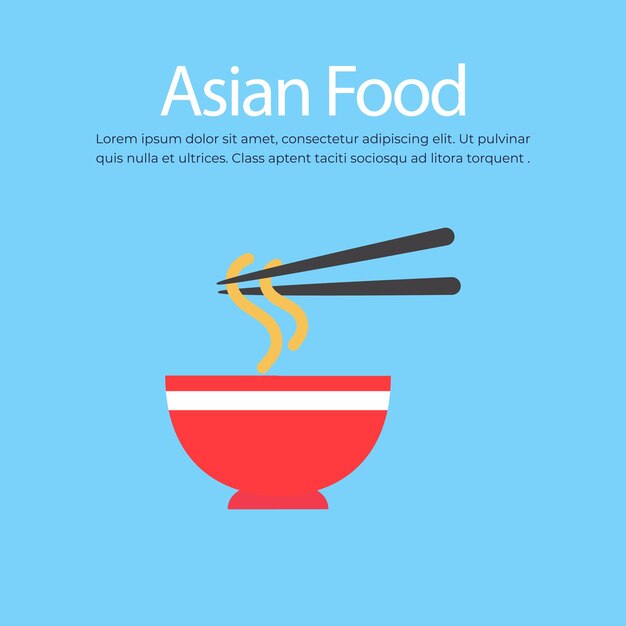 Fideos japoneses ilustración vectorial, comida asiática