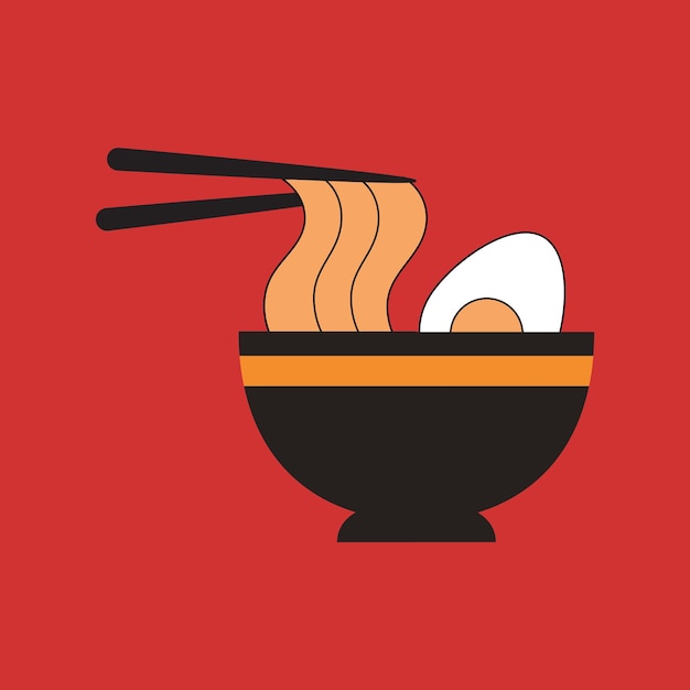 Fideos japoneses ilustración vectorial, comida asiática