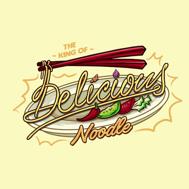 Fideos de letras con vegetales para el logo del restaurante